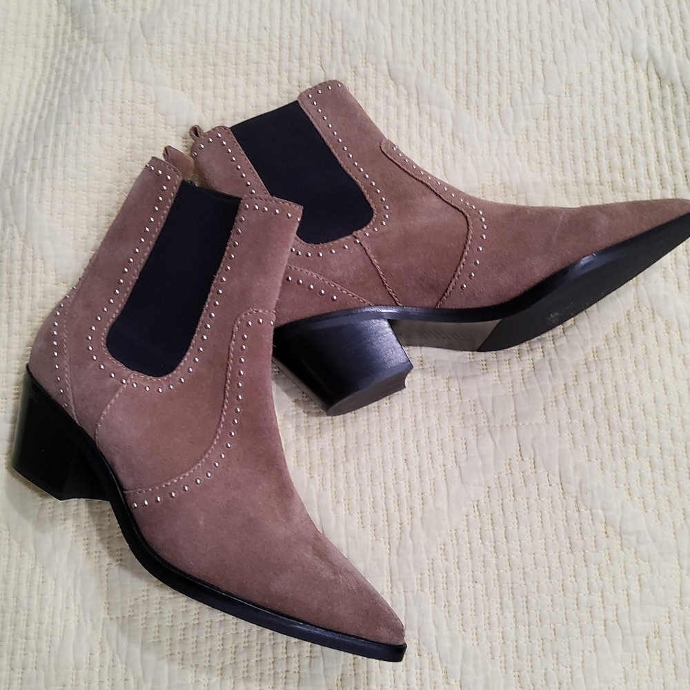 PAIGE Willa Studded  Suede Ankle Booties Size 7